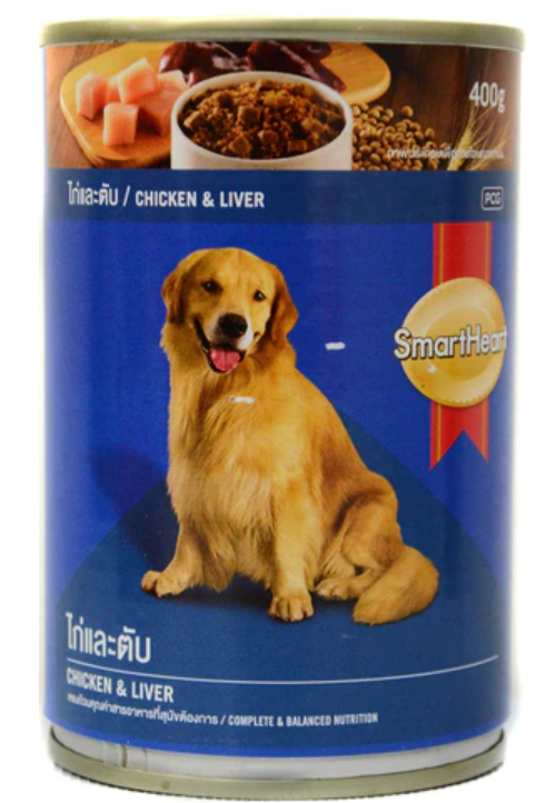 SmartHeart Chicken and Liver Wet Dog Food 400g (2 cans)