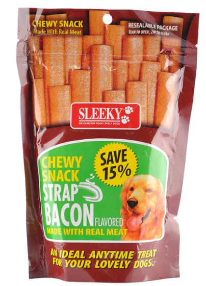 Sleeky Chewy Snack Strap Dog Treats 175g