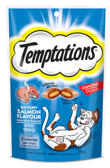 Temptations Salmon Cat Treats 75g
